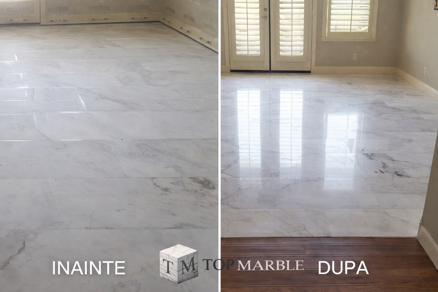 Înainte și după șlefuire – zgârieturi eliminate